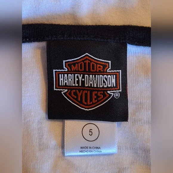 🏍HARLEY-DAVIDSON girls t-shirt.  Size HARLEY-DAVIDSON girls t-shirt.  Size 5 - Picture 5 of 6